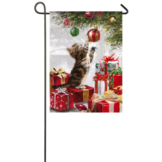 Christmas Kitten Garden Flag