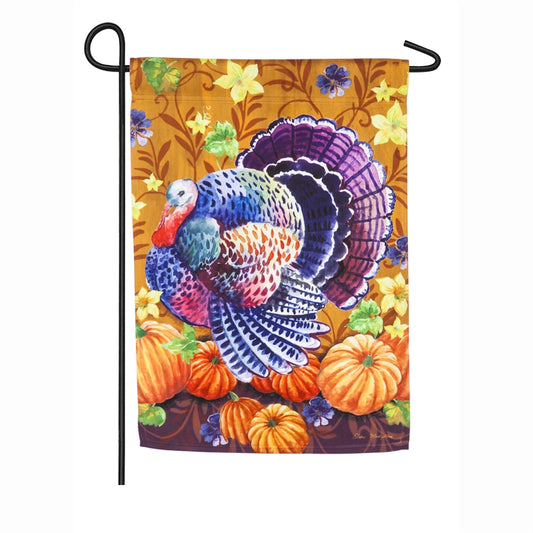 Colorful Turkey Printed Seasonal Garden Flag; Polyester