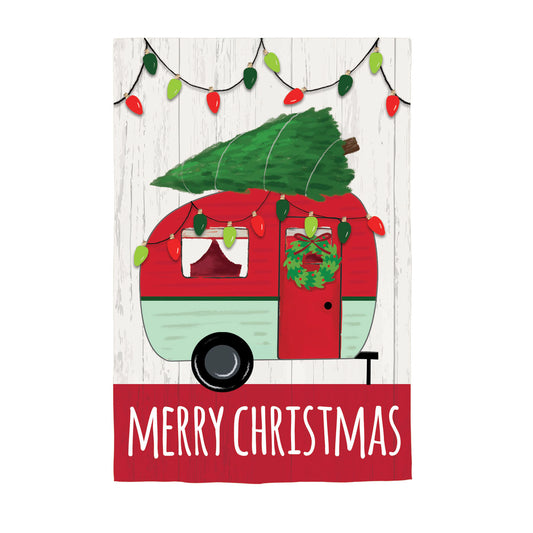 Christmas Camper Garden Flag