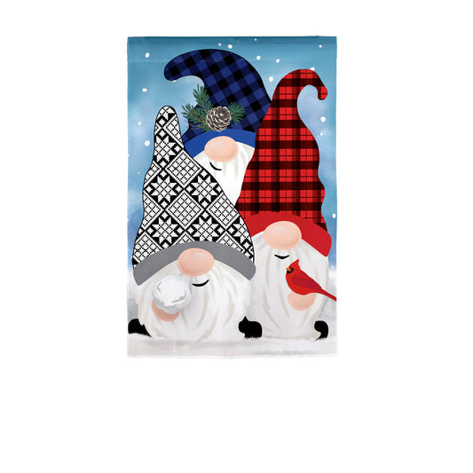 Winter Gnome Friends Garden Flag