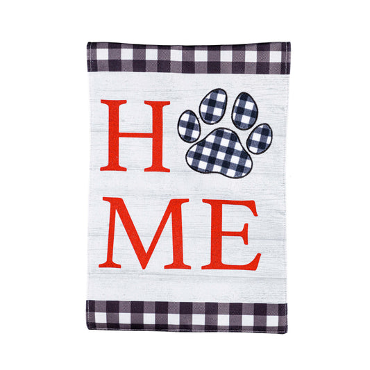 HOME Pawprint Garden Flag