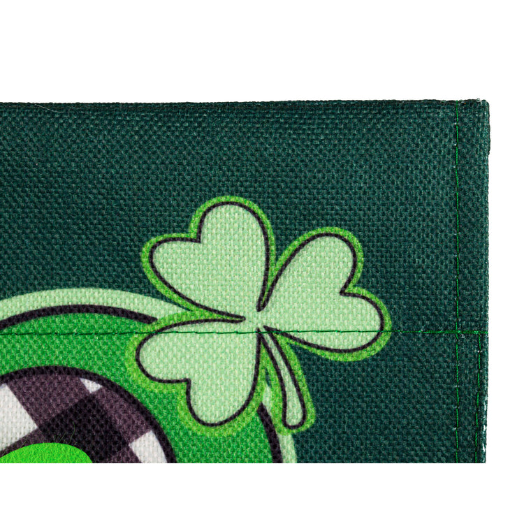 St. Patrick's Day Shamrocks with Checks Garden Flag