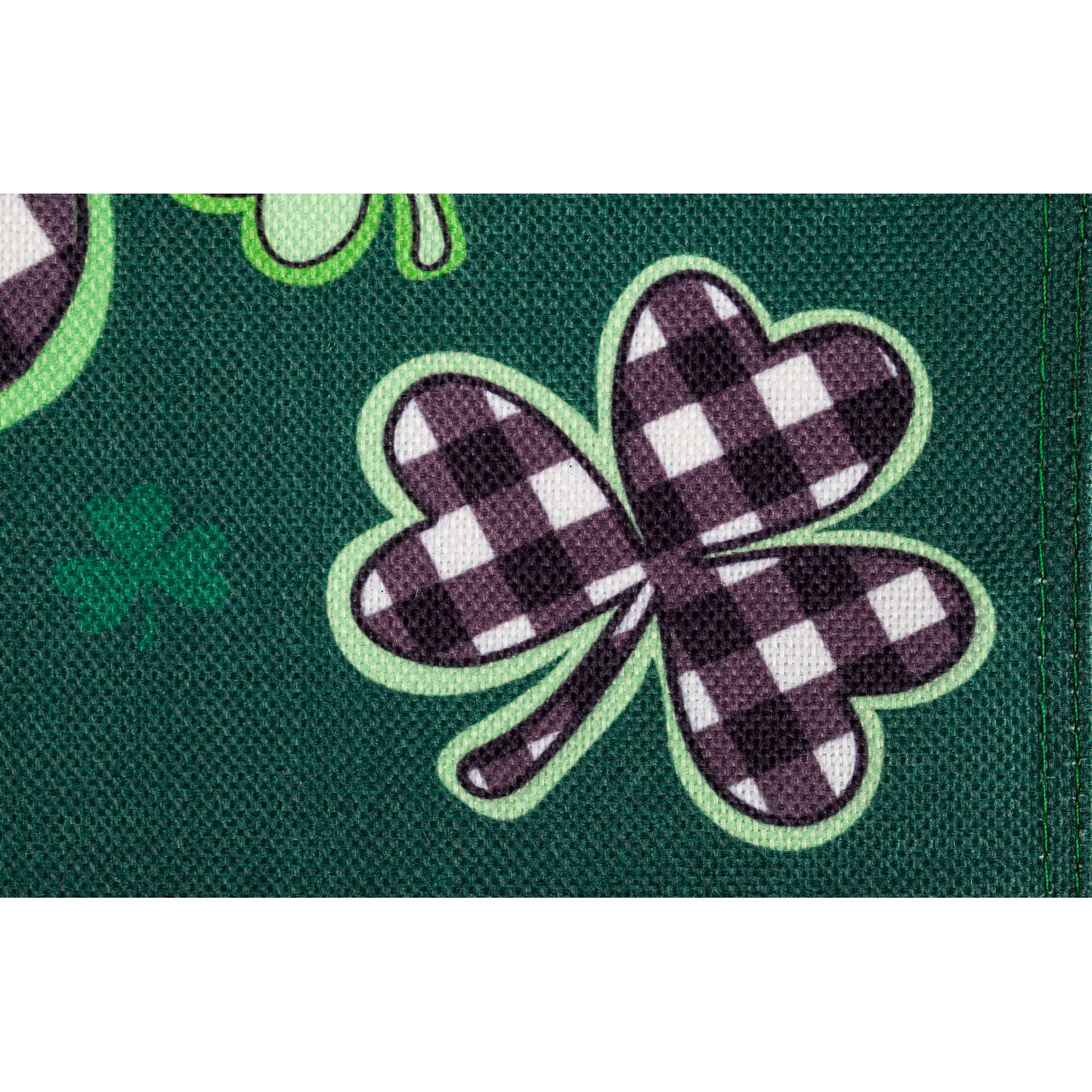 St. Patrick's Day Shamrocks with Checks Garden Flag