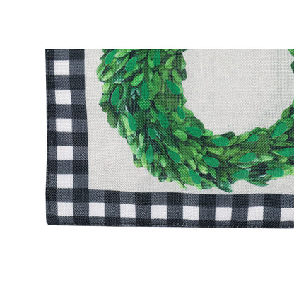 Boxwood Bunny Printed Burlap Garden Flag; Polyester 12.5"x18"