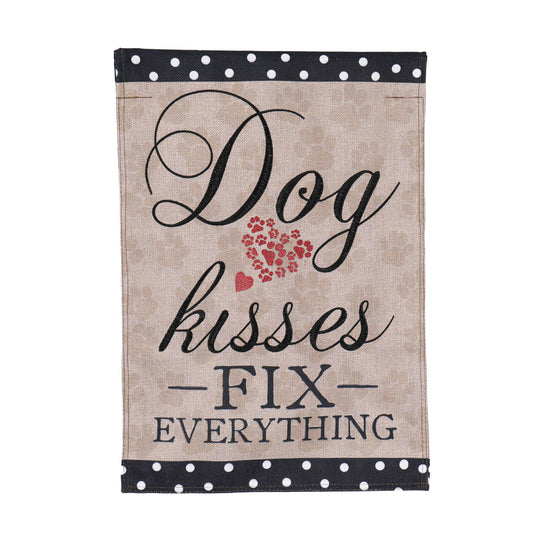 Dog Kisses Fix Everything Garden Flag