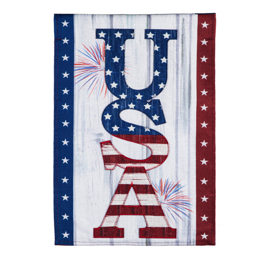 USA Fireworks Garden Flag