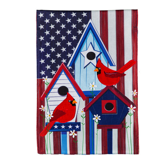 Patriotic Birdhouses Garden Flag