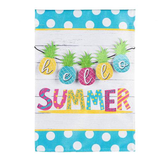 Hello Summer Pineapple Garden Flag