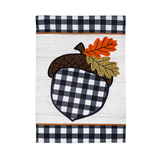 Buffalo Check Acorn Garden Flag