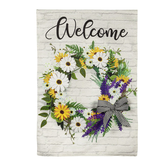 Daisy Wreath Garden Flag