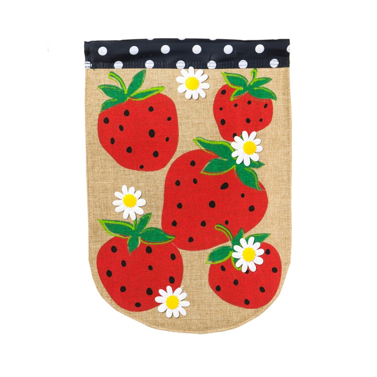 Summertime Strawberries Garden Flag