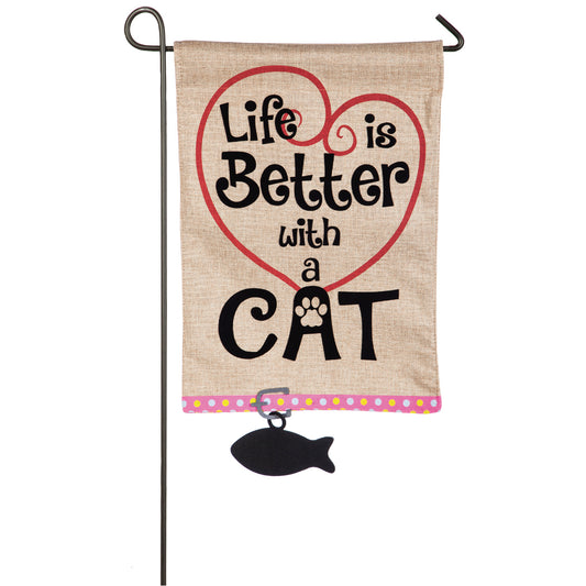 Life is Better with a Cat Garden Flag