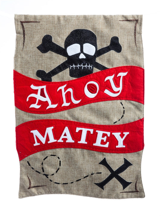 Ahoy Matey Pirate Garden Flag