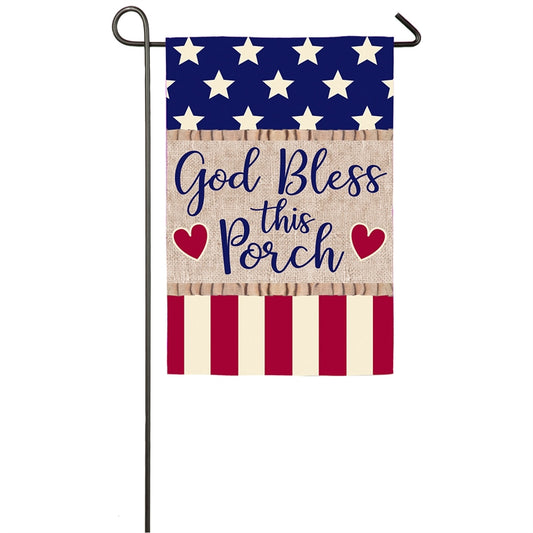 God Bless this Porch Garden Flag