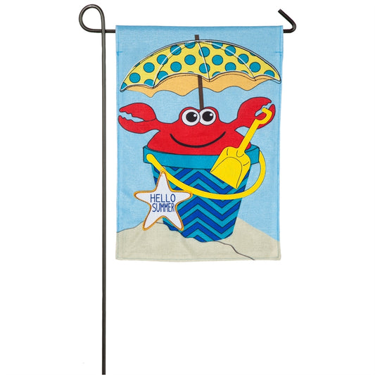 Crabby Beach Friend Garden Flag