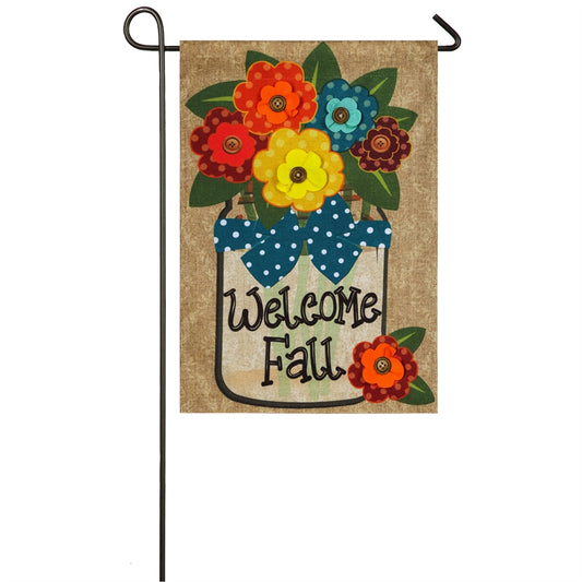 Welcome Fall Floral Bouquet Garden Flag