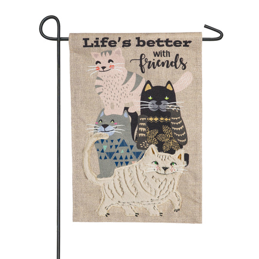 Life's Better with Cat Friends Garden Flag