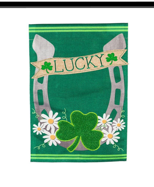 Lucky Horseshoe Garden Flag