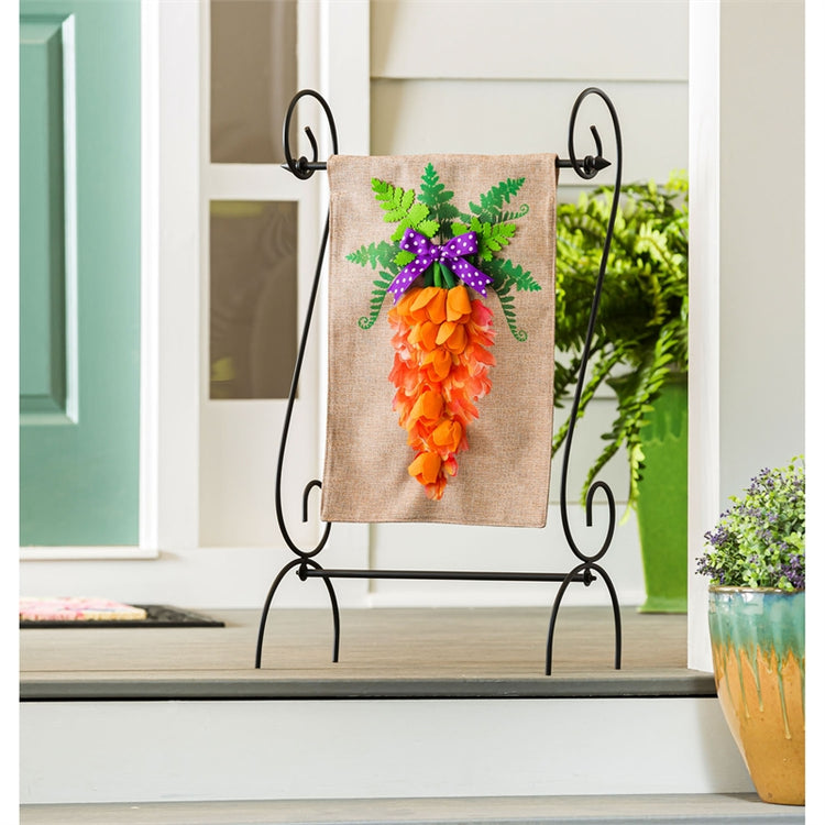 Carrot in Bloom Garden Flag; Burlap-Polyester 12.5"x18"