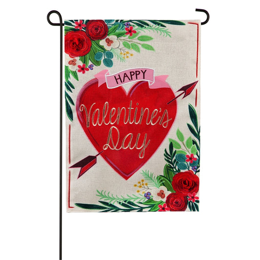 Valentine's Day Floral Garden Flag