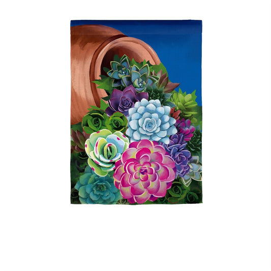 Cascading Succulents Garden Flag