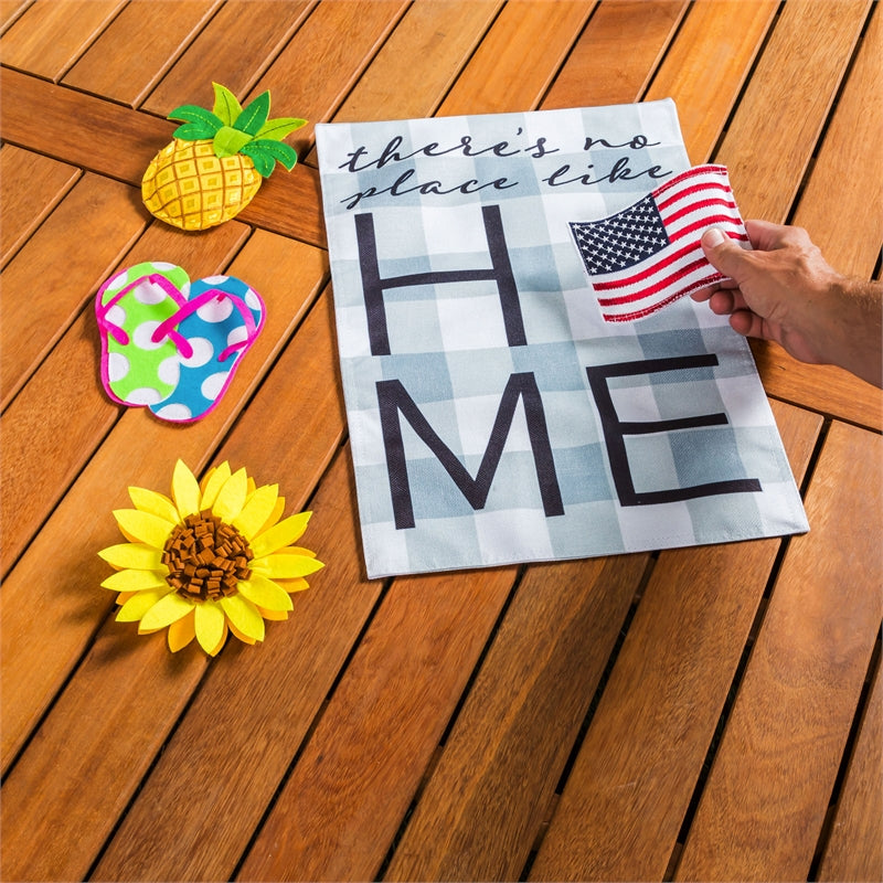 No Place Like Home Interchangeable Garden Flag; Polyester Burlap