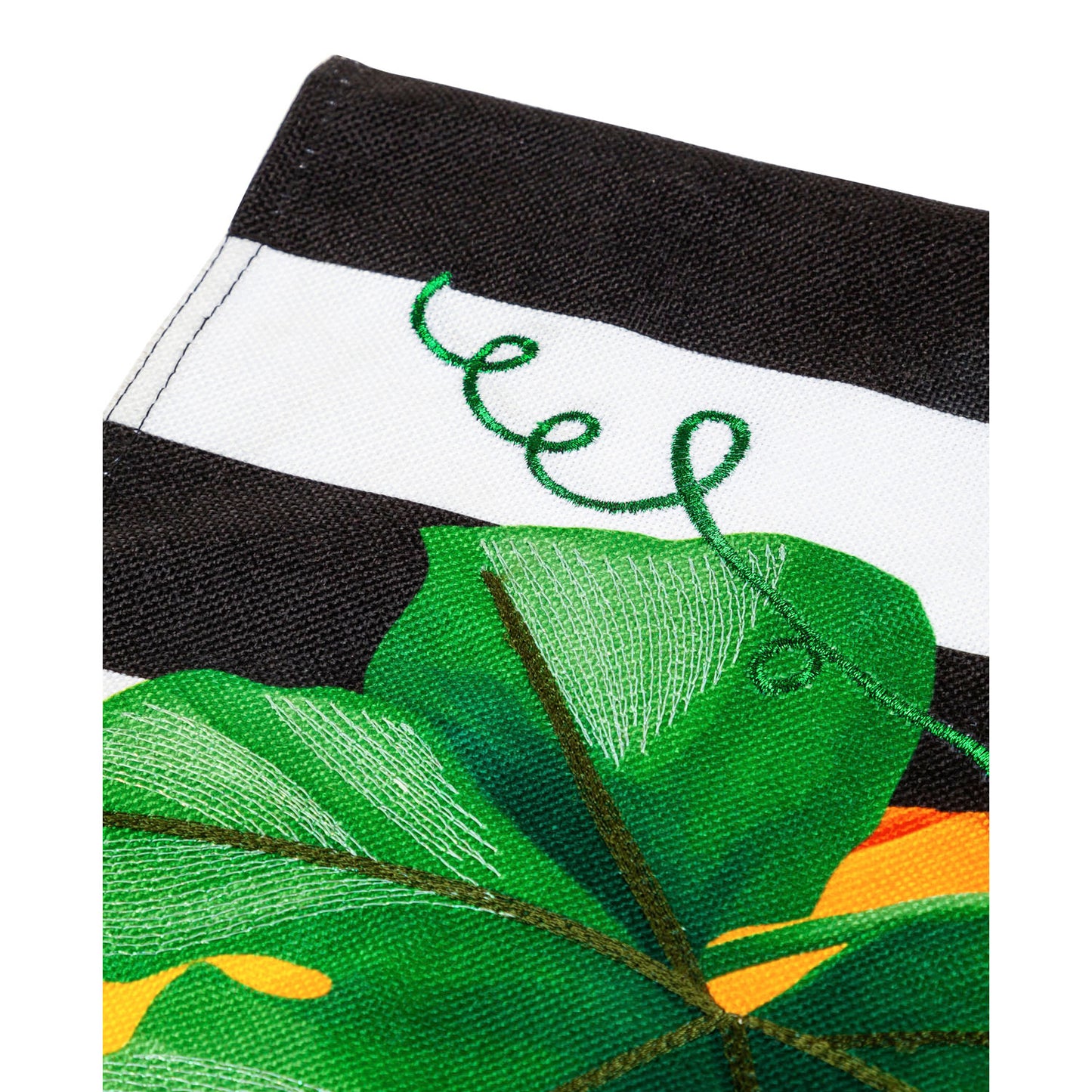 Pumpkin Stripe Printed Burlap Garden Flag; Polyester 12.5"x18"