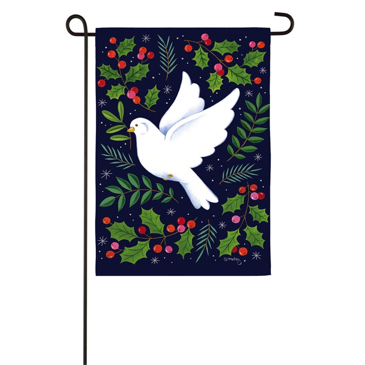 Peace Dove Printed Textured Suede Garden Flag; Polyester