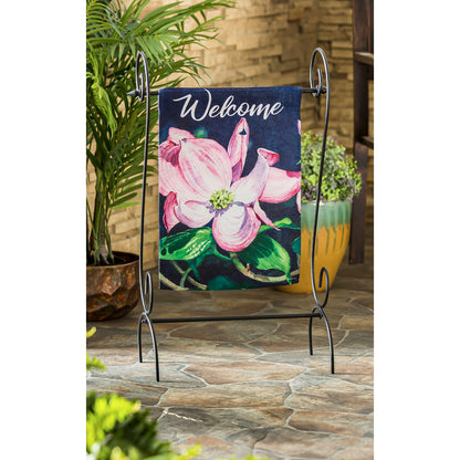 Dogwood Blossoms Printed Textured Suede Garden Flag; Polyester 12.5"x18"