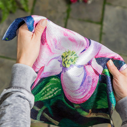 Dogwood Blossoms Printed Textured Suede Garden Flag; Polyester 12.5"x18"