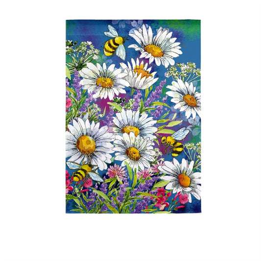 Watercolor Daisies Garden Flag