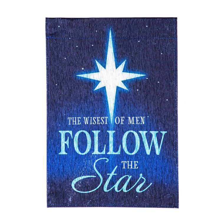 Follow the Star Printed Glisten Garden Flag; Polyester 12.5"x18"