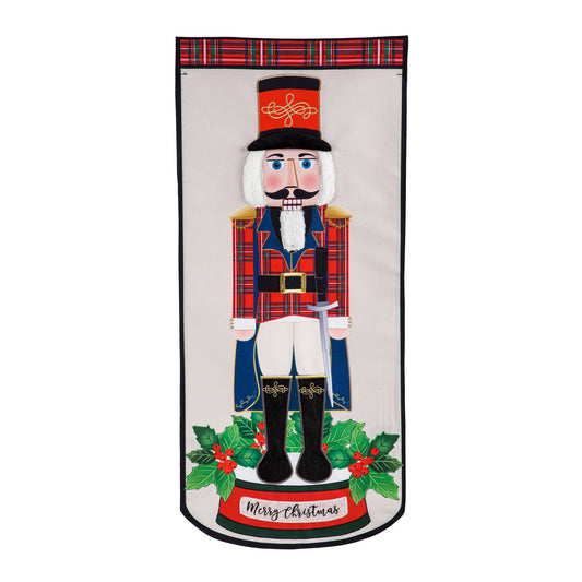 Plaid Nutcracker Printed Everlasting Impressions Garden Flag; Polyester-Linen Blend 12.5"x28"