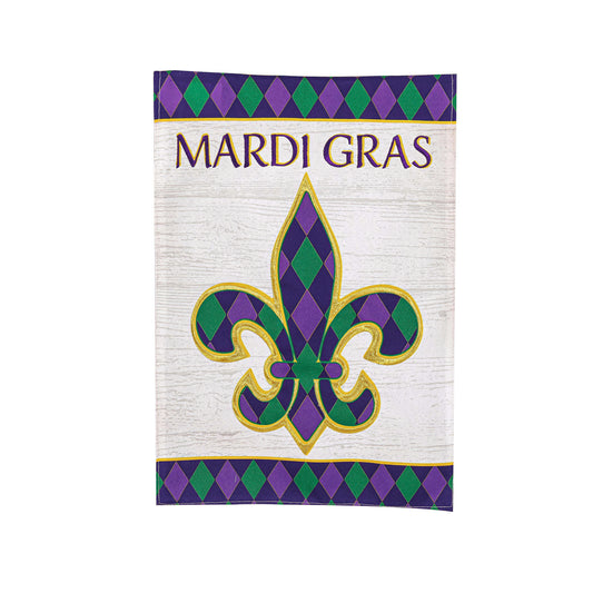 Mardi Gras Fleur de Lis Garden Flag