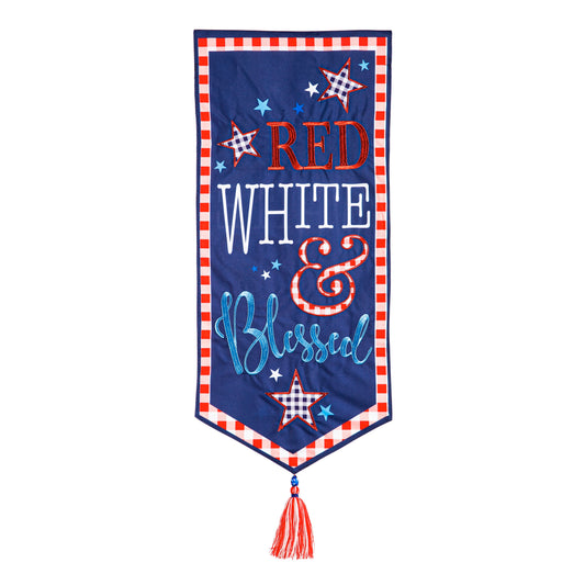 Red, White, and Blessed Everlasting Impressions Garden Flag