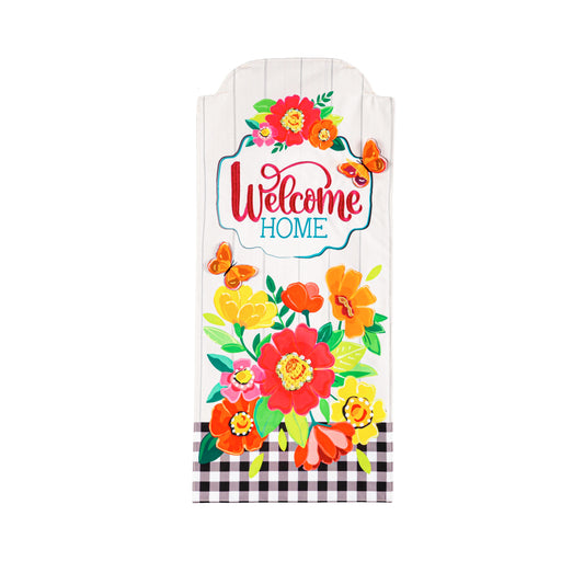 Summer Floral with Butterflies Printed Everlasting Impressions Garden Flag; Polyester-Linen Blend 12.5"x28"