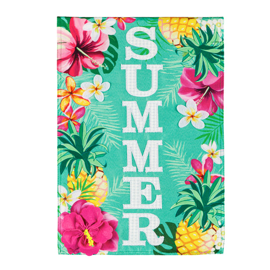 Stacked Tropical Summer Garden Flag