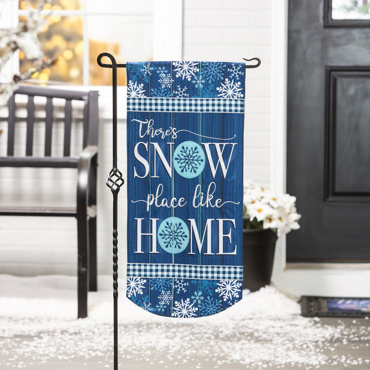 Snow Place Like Home Printed Everlasting Impressions Garden Flag; Polyester-Linen Blend 12.5"x28"