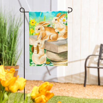 Spring Bunny Playmates Garden Flag