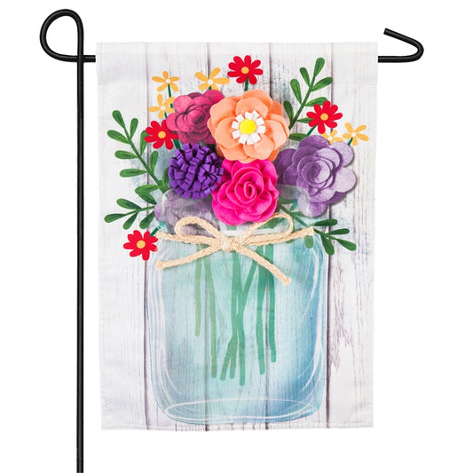 Mason Jar Bouquet Garden Flag