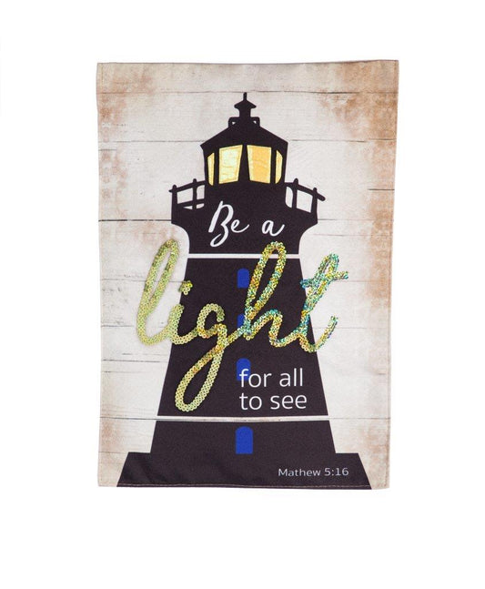 Be A Light Garden Flag; Linen Textured Polyester