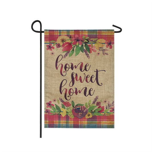 Home Sweet Home Plaid Garden Flag