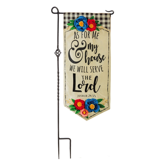 Me and My House Printed Everlasting Impressions Garden Flag; Polyester-Linen Blend 12.5"x28"