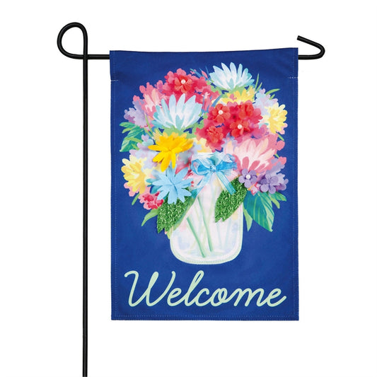 Floral Mason Jar Garden Garden Flag