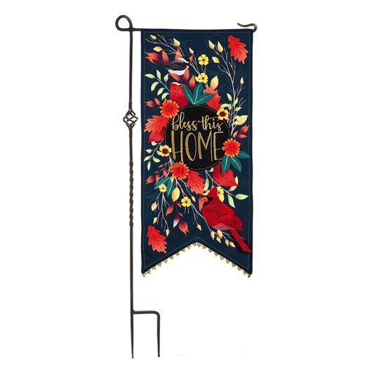 Bless this Home Birds Printed Everlasting Impressions Garden Flag; Polyester-Linen Blend