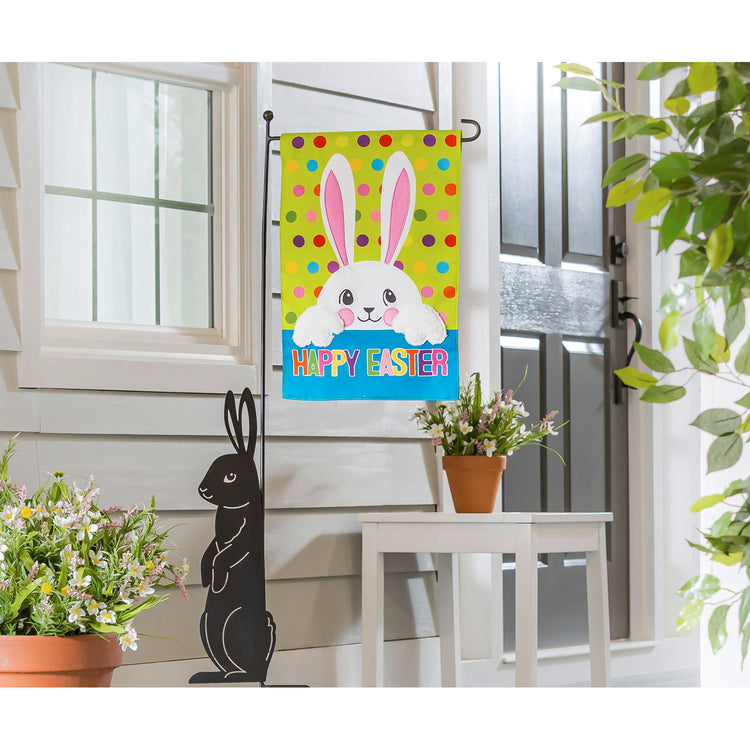 Polka Dot Easter Bunny Garden Flag