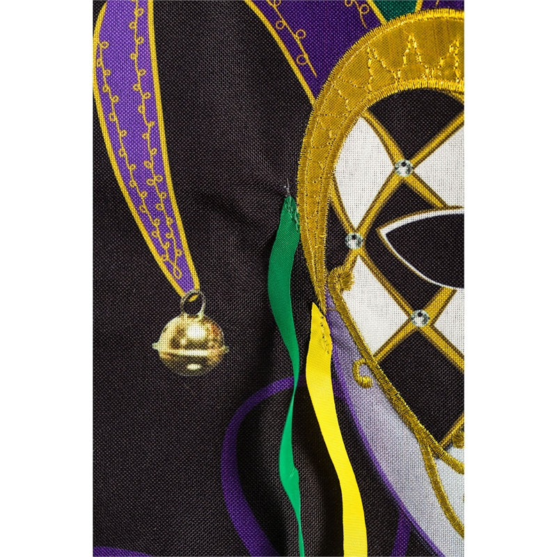 Mardi Gras Jester Mask Garden Flag