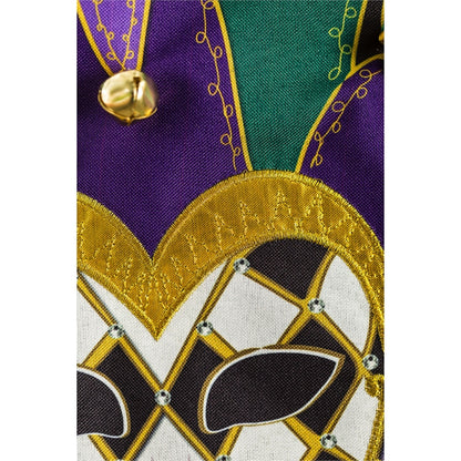 Mardi Gras Jester Mask Garden Flag