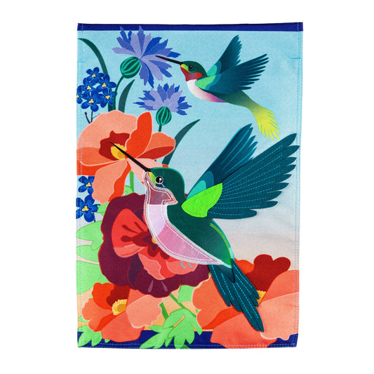 Hummingbird Meadow Garden Flag