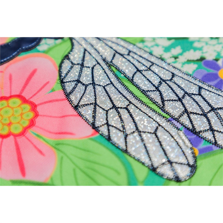 Dragonflies Printed Everlasting Impressions Garden Flag; Polyester-Linen Blend 12.5"x28"